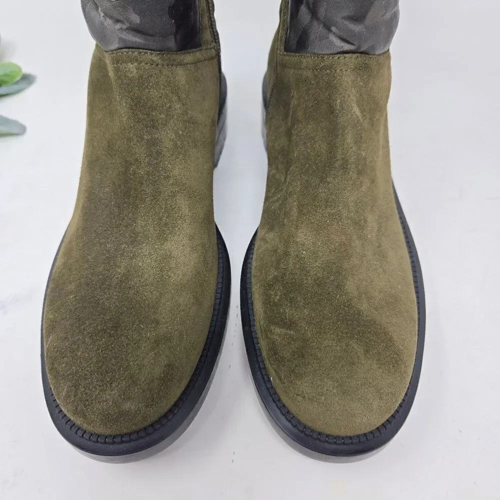 AQUATALIA‎ Lori Waterproof Boots Olive Green Suede | Camo Nylon Size 8